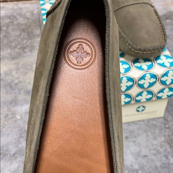 Charleston Shoe Co. Suede Loafers-Tradd-Olive 7 - Picture 7 of 8